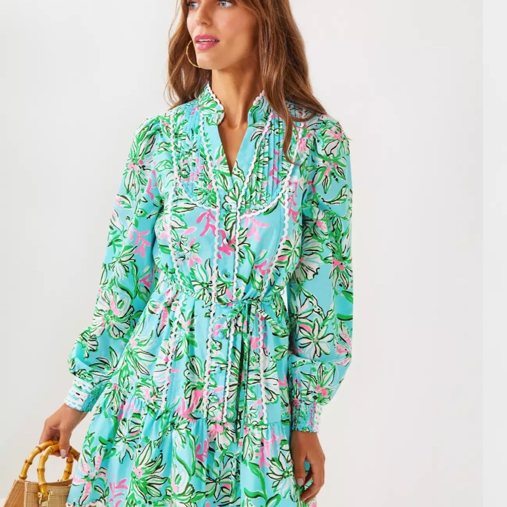 Lilly Pulitzer Arletta Dress NWT Floral Long Sleeve Dress- size 4
